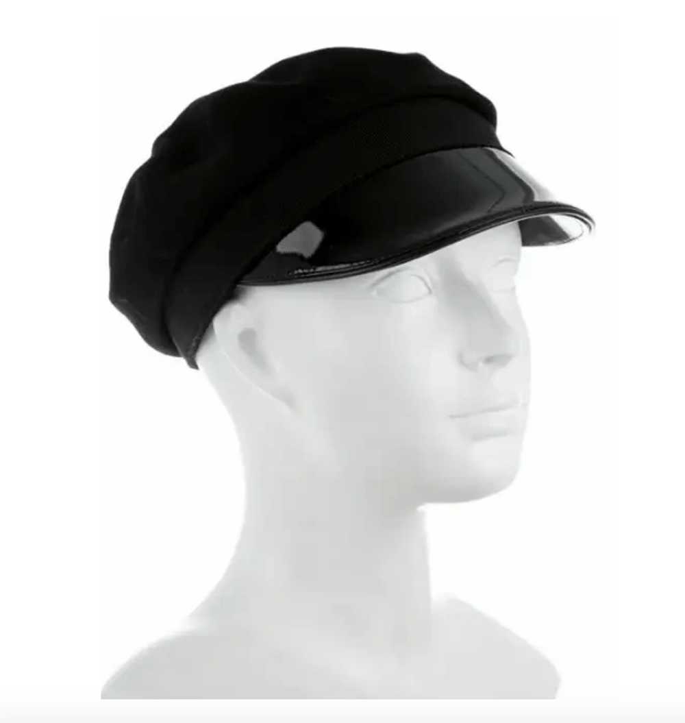 Gucci Black Wool Cashmere Newsboy Cap With Patent… - image 2