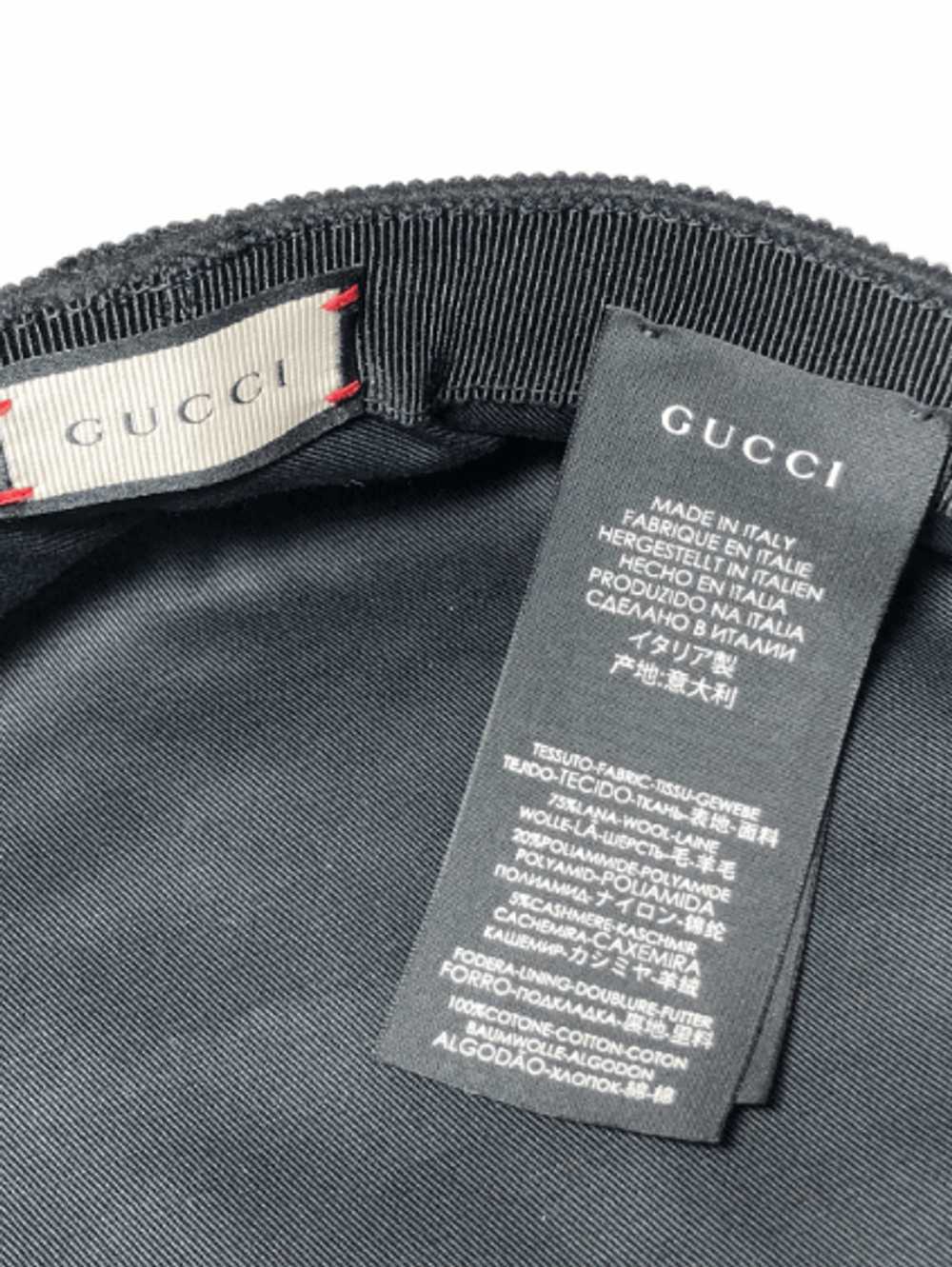 Gucci Black Wool Cashmere Newsboy Cap With Patent… - image 3