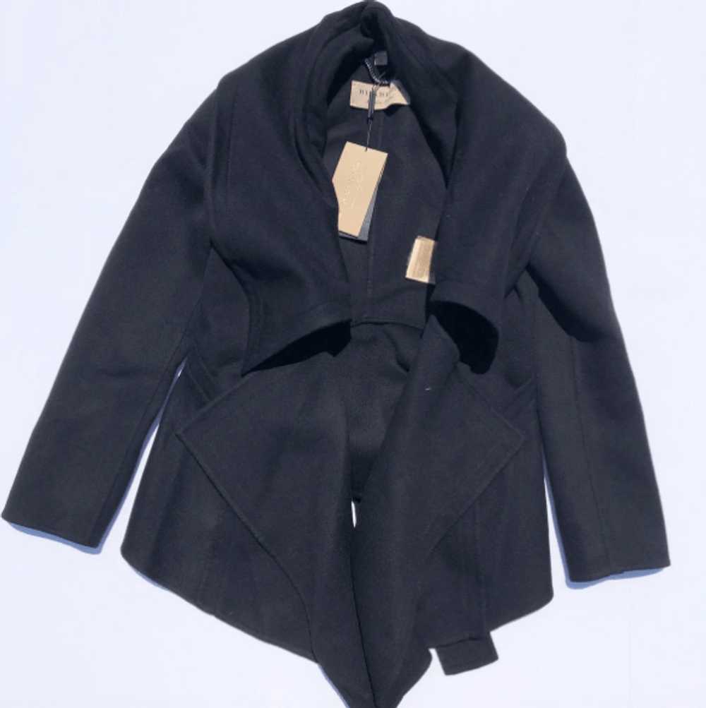 Burberry BNWT Black Shawl Collar Open Front Coat - image 3