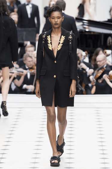 Burberry Prorsum Runway Gold Embroidered Black Cas