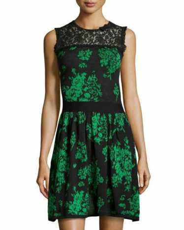 Valentino RED Valentino Lace Inset Floral Knit Dr… - image 1