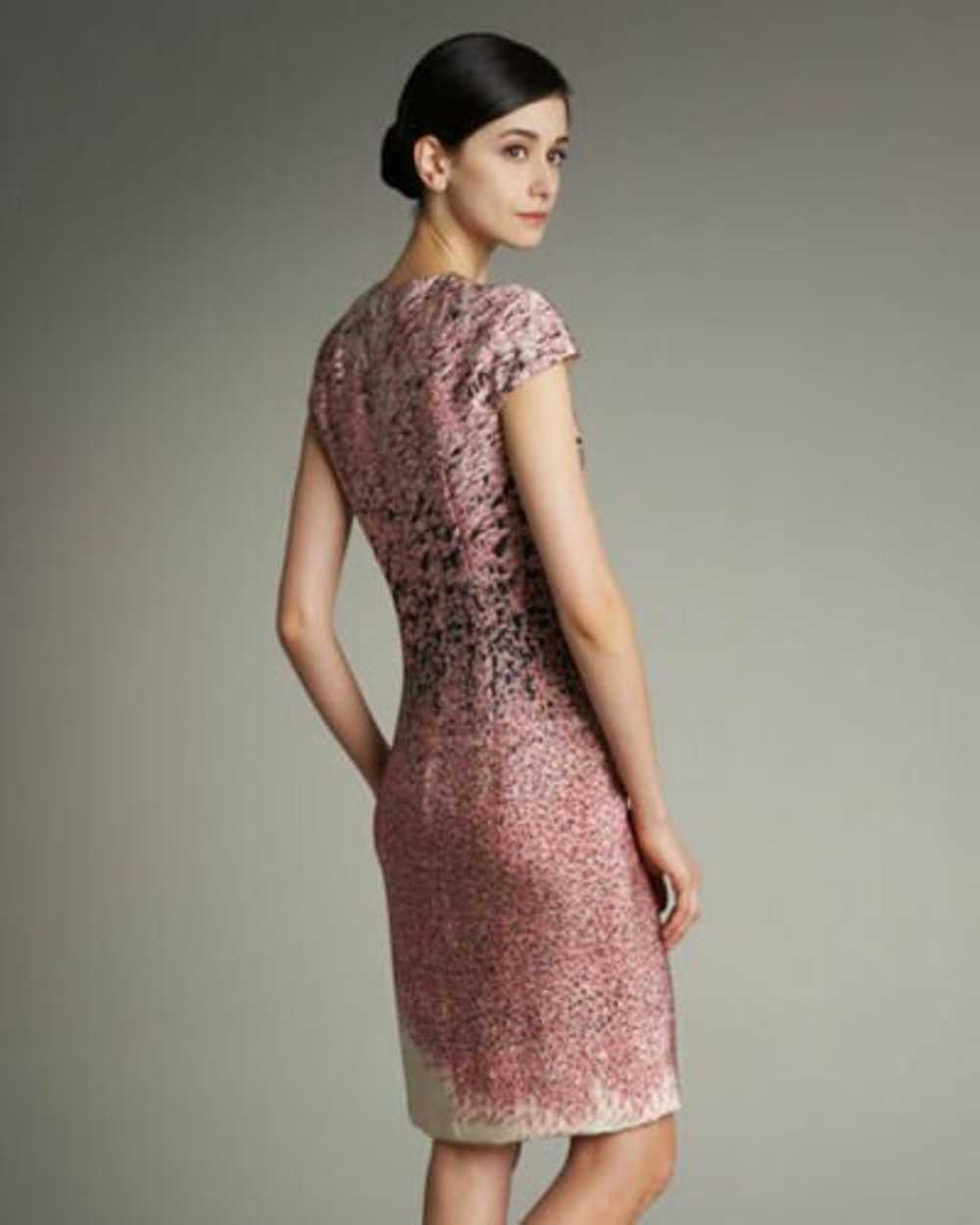 Akris Flamingo-Print Cap-Sleeve Silk Dress SZ 40 … - image 2