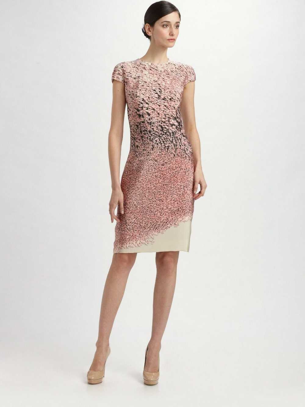 Akris Flamingo-Print Cap-Sleeve Silk Dress SZ 40 … - image 3