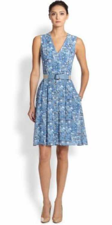 Akris Chefchaouen Print Pleated Dress SZ 38 = US 6