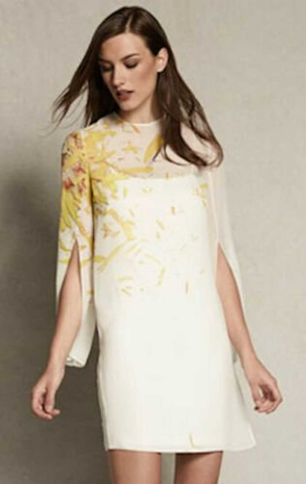 Akris Calendula-Print Georgette Tunic Dress SZ 38… - image 1