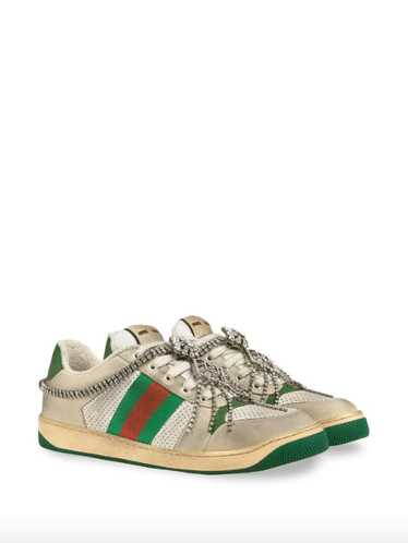 Gucci GG Crystal Chain Low Top Screener Sneaker