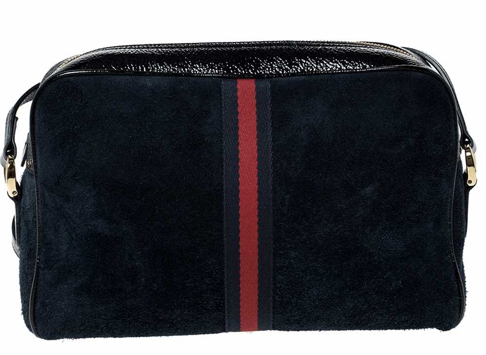 Gucci BNWT Navy Suede and Patent Leather Ophidia … - image 5