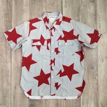 Bape BAPE bapesta Short-sleeved shirt Gray x Red