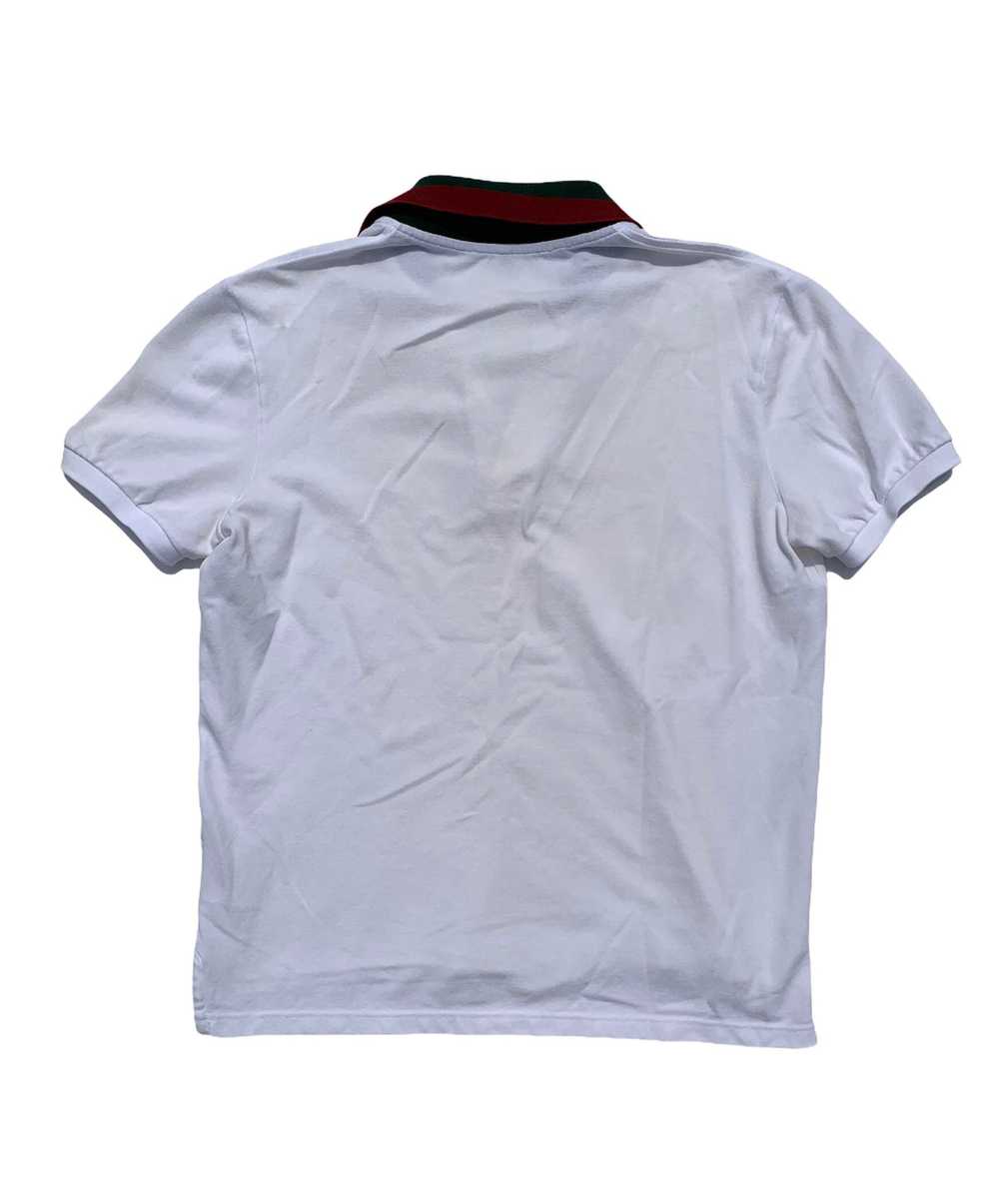 Gucci White Polo Shirt With Web Green/Red Collar - image 3