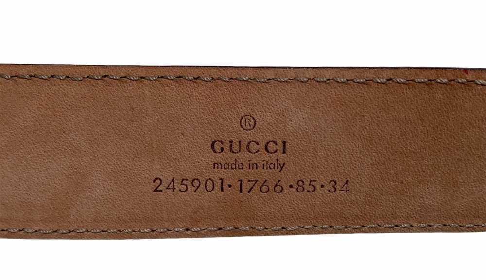Gucci Black Leather Embossed Belt With Detailed S… - image 2