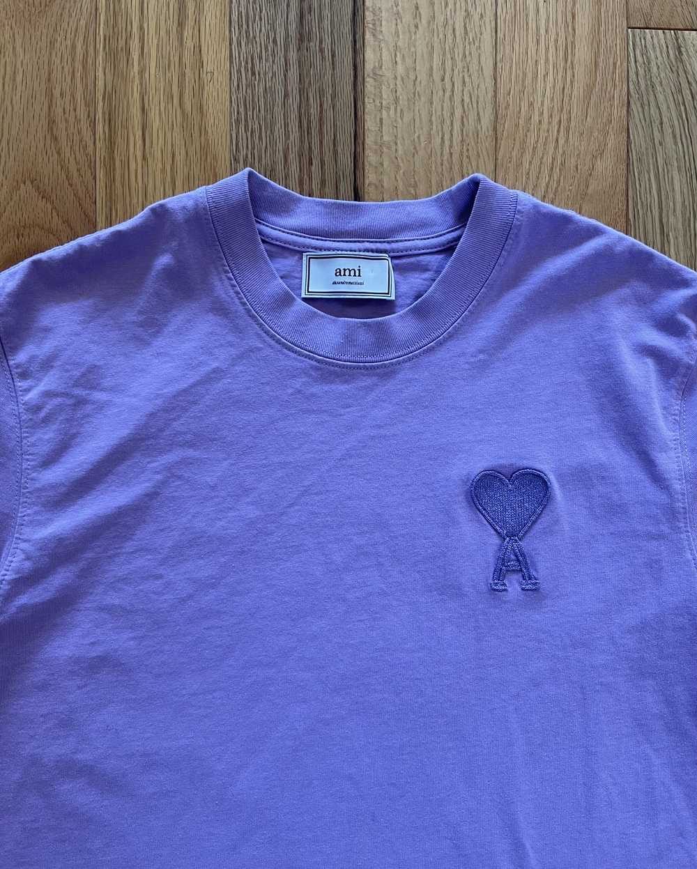 AMI Ami Heart Logo Lavender T-Shirt - image 1