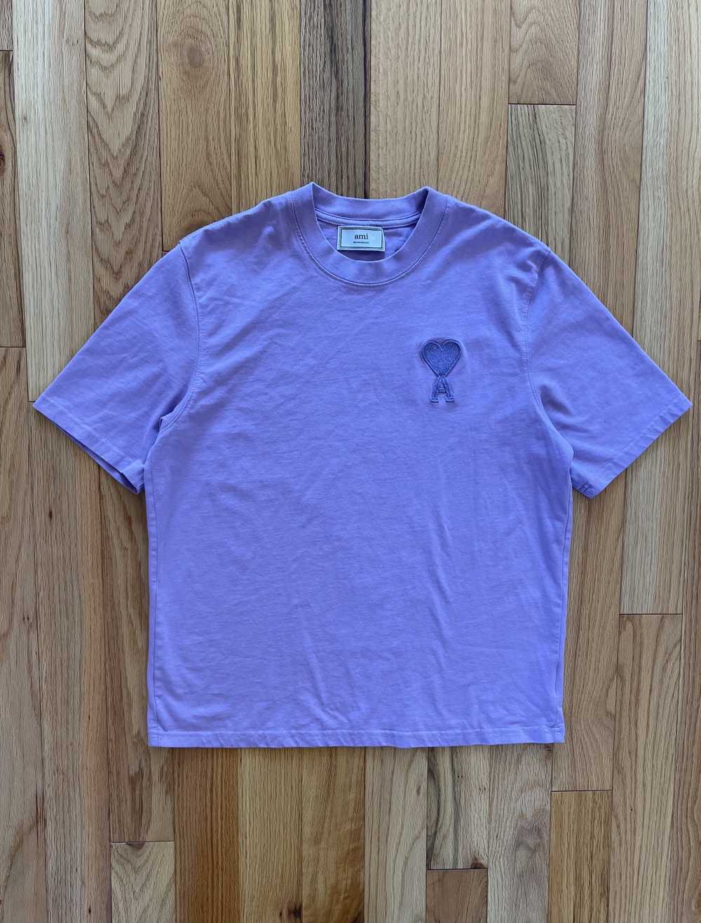 AMI Ami Heart Logo Lavender T-Shirt - image 5