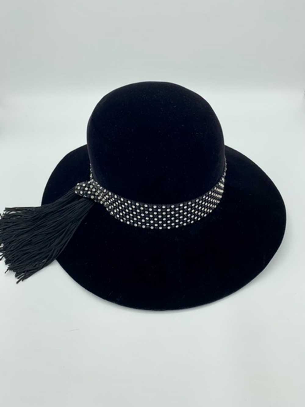 George Malyard Black Velvet Diamanté Tassel Hat - image 2