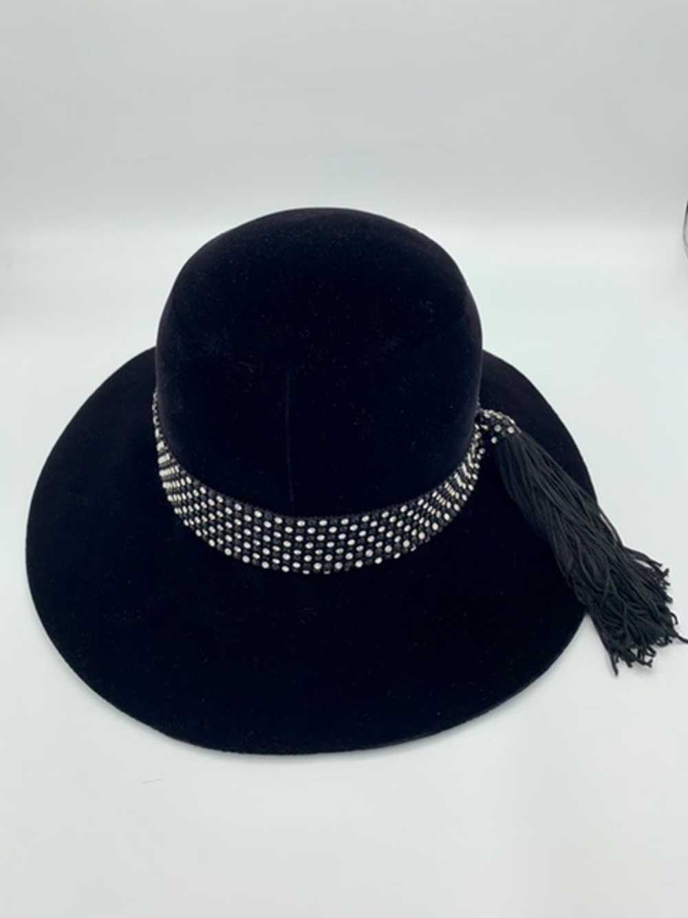 George Malyard Black Velvet Diamanté Tassel Hat - image 5