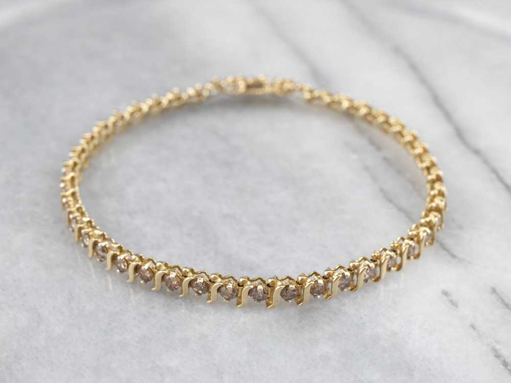 Champagne Diamond Tennis Bracelet - image 1
