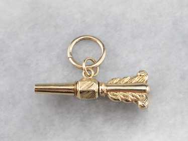 Fancy Gold Key Charm - image 1