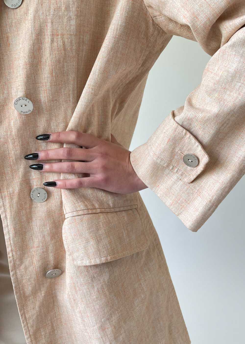 Vintage Late 1990s Chanel Linen Trench Coat - image 5