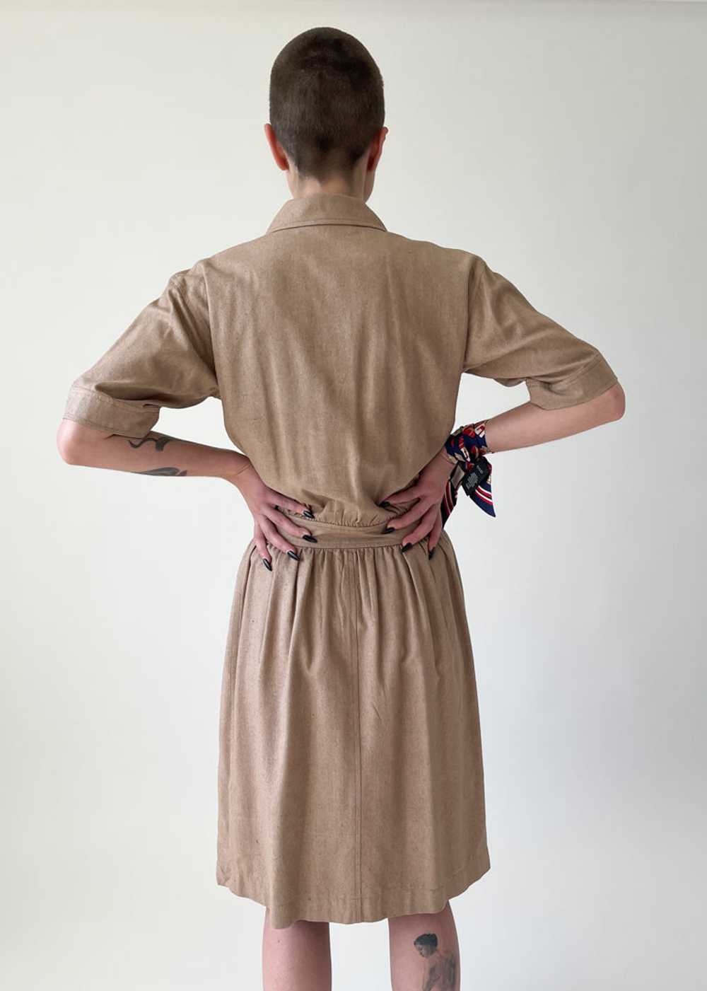 Vintage 1980s Yves Saint Laurent Linen Dress - image 3