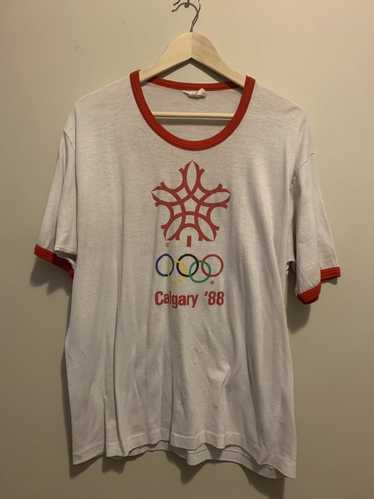 Usa Olympics VINTAGE 1988 Calgary Olympics Ringer… - image 1