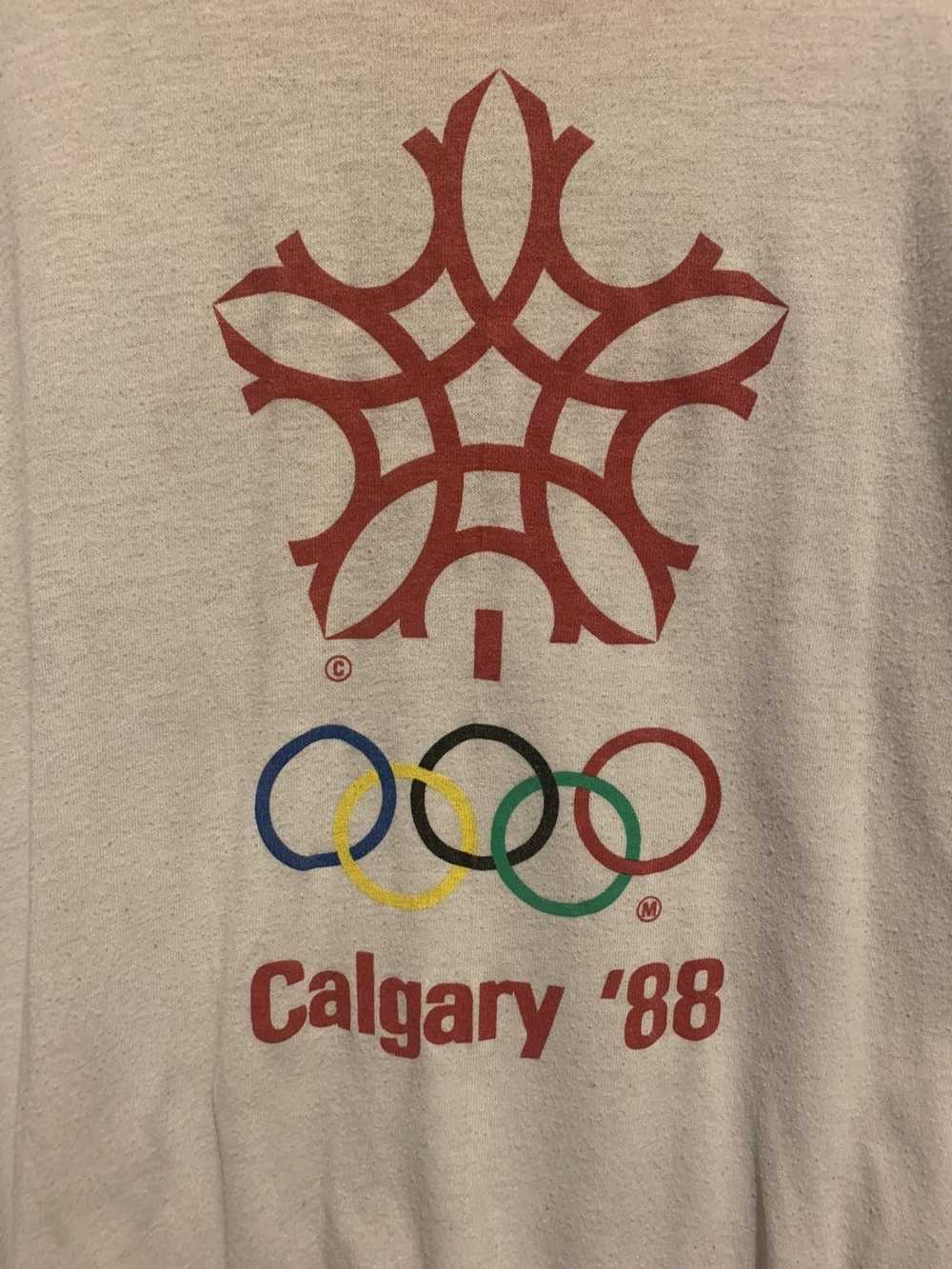 Usa Olympics VINTAGE 1988 Calgary Olympics Ringer… - image 2