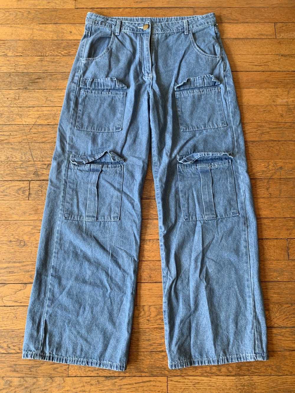 Vintage 90s Unbranded Baggy Fit Denim Jeans with … - image 1