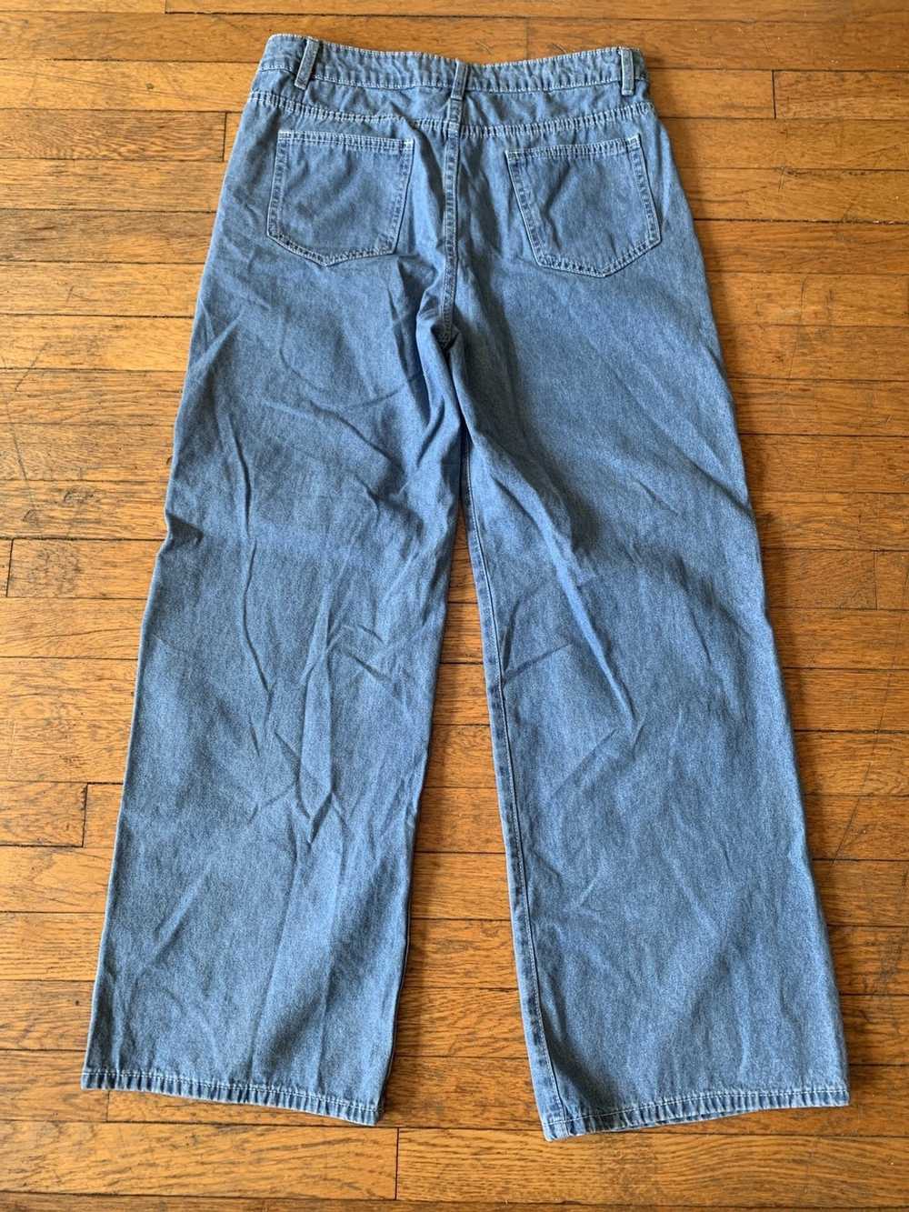 Vintage 90s Unbranded Baggy Fit Denim Jeans with … - image 2