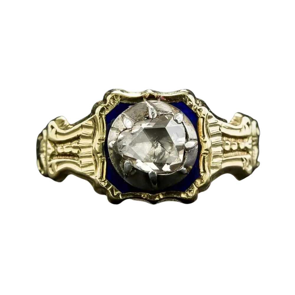 French Antique Rose-Cut Diamond Ring - image 4