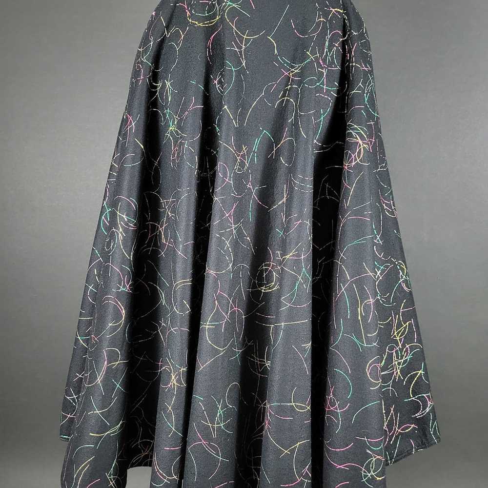 50s Black Confetti Wool Felt Circle Skirt - image 11
