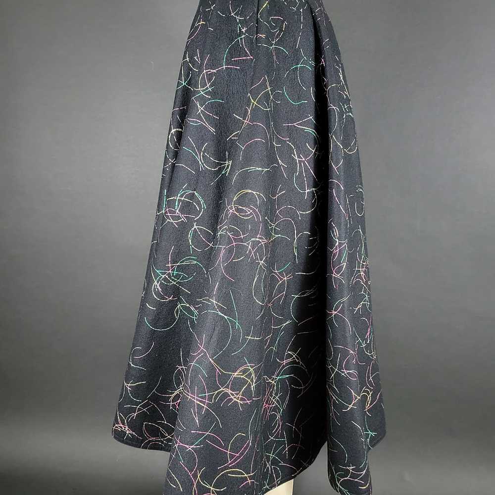 50s Black Confetti Wool Felt Circle Skirt - image 6