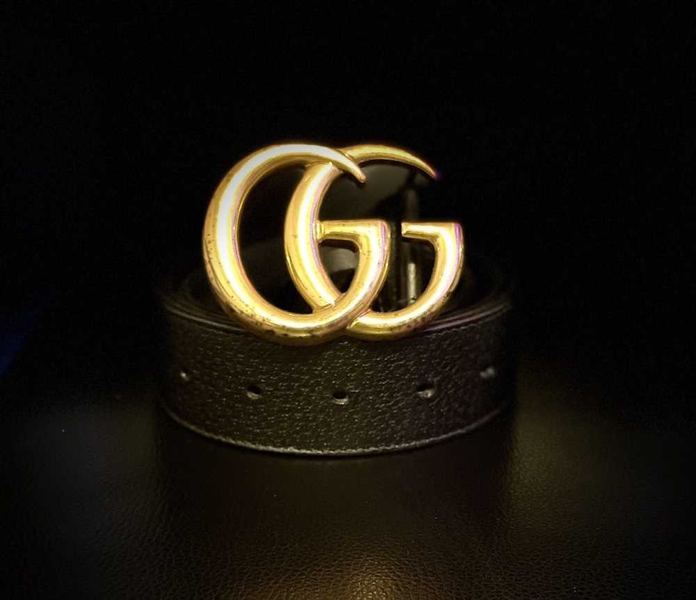 Gucci Gucci Wide Leather Belt with Double G Buckle - image 4