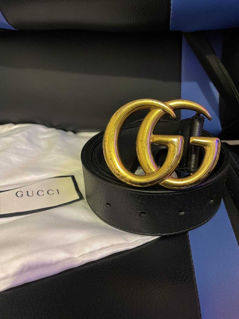 Gucci Gucci Wide Leather Belt with Double G Buckle - image 6