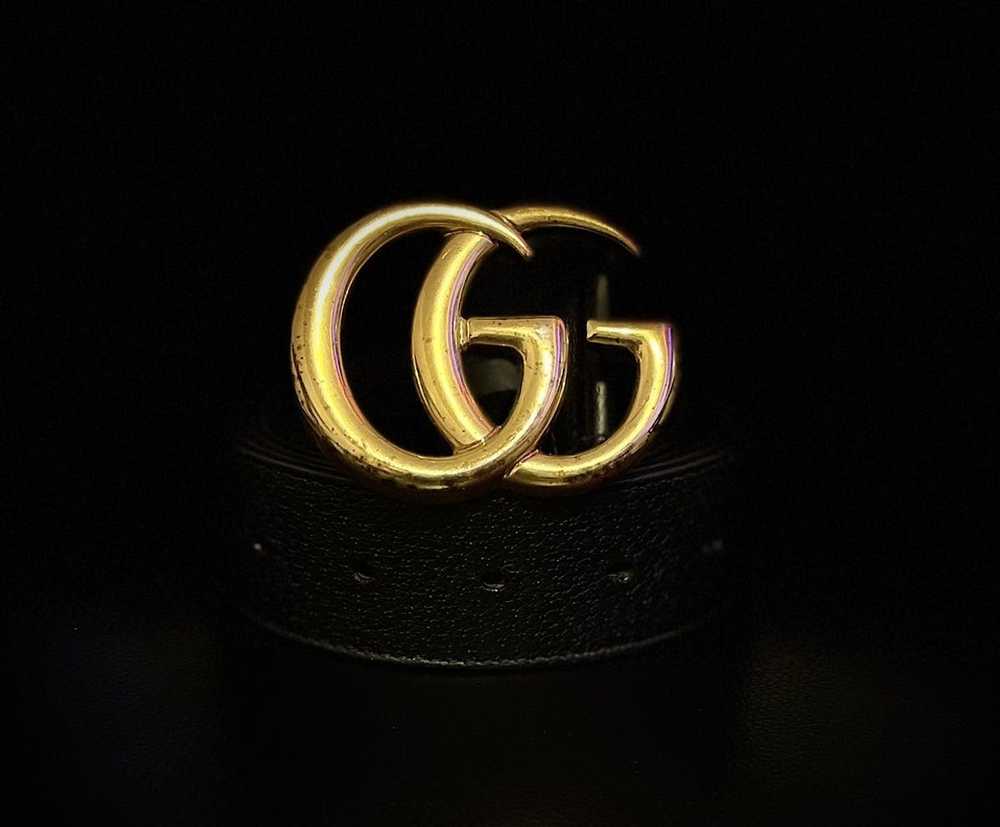 Gucci Gucci Wide Leather Belt with Double G Buckle - image 7