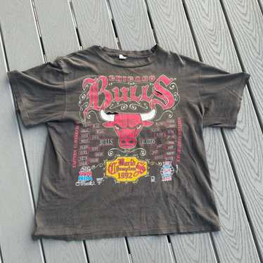 American Vintage, Shirts, Vintage 9s New Chicago Bulls 996 Champions  Black Earth Tshirt L Vtg Nos Rare