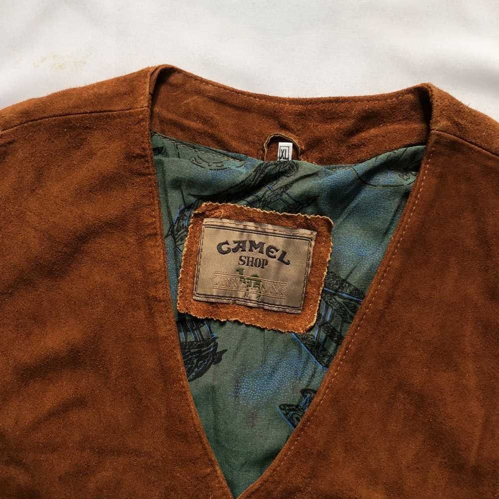 Camel × Leather × Vintage Vest Vintage Camel Luxu… - image 12