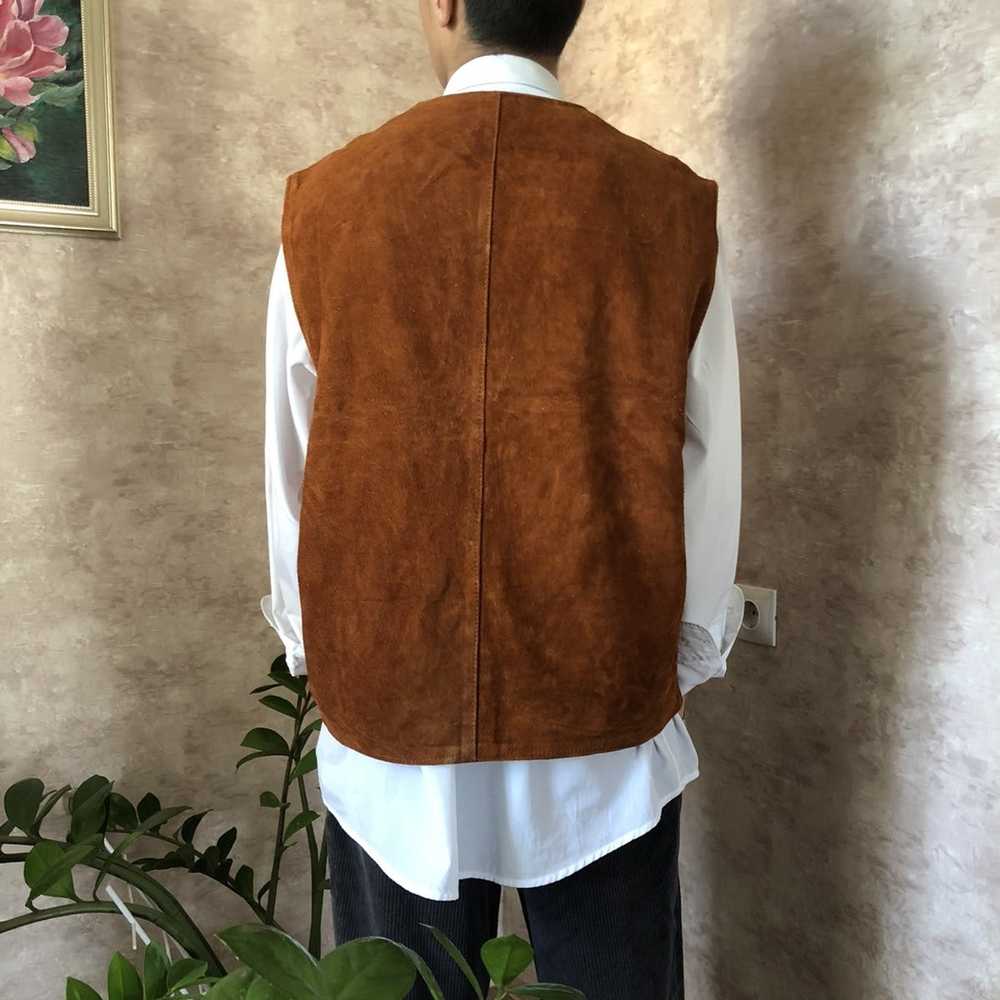 Camel × Leather × Vintage Vest Vintage Camel Luxu… - image 8