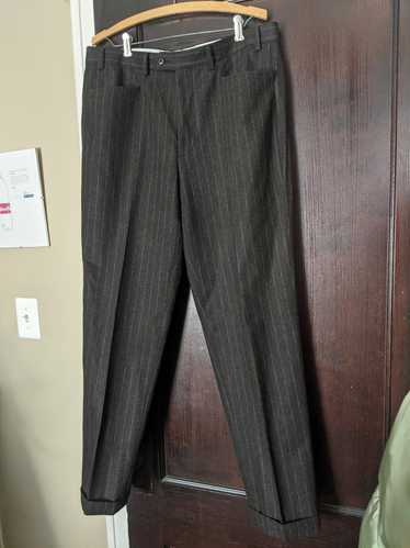 Zanella Italian thick wool pinstriped dress pants