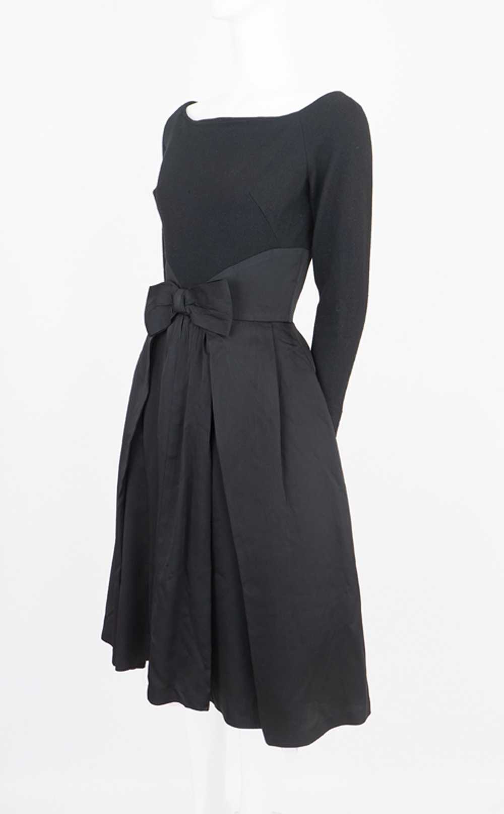 1950s Black Cocktail Dress - image 1