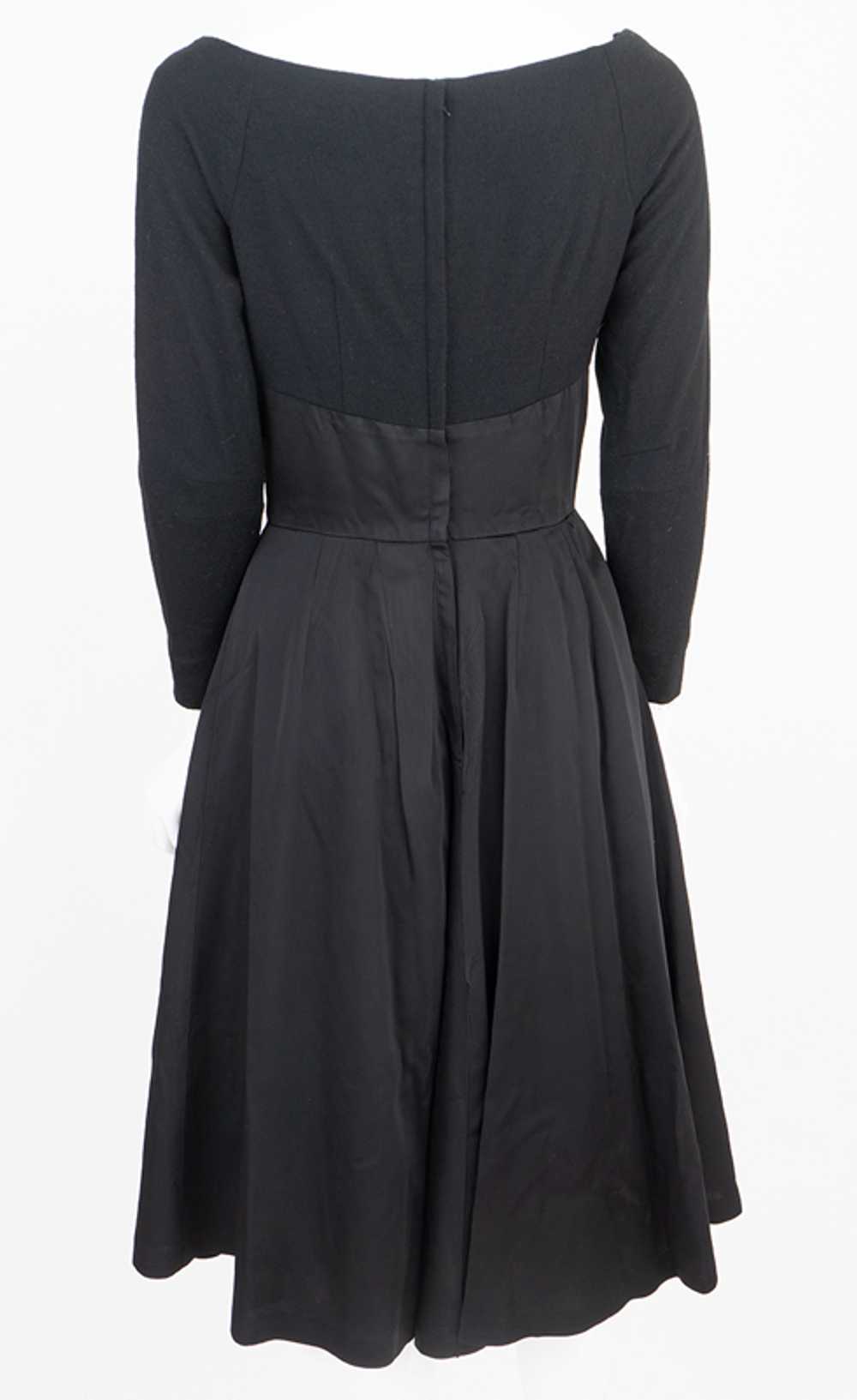 1950s Black Cocktail Dress - image 3