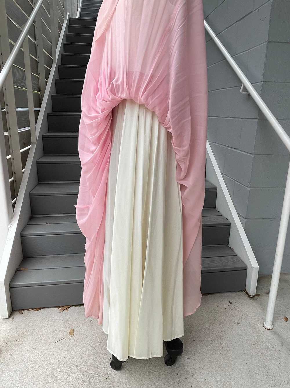 1960's Pink and White Maxi Cocktail Dress - image 12