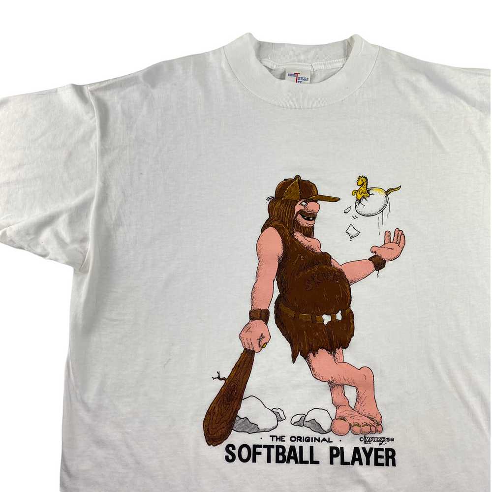 80s Original softball player tee. L/XL - image 3
