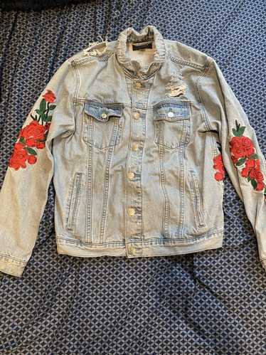 Pacsun Pacsun Embroidered Rose Jean Jacket
