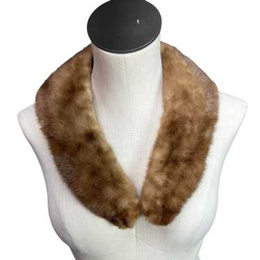 Vintage Vintage 1950s Pastel Tan & Brown Mink Col… - image 1