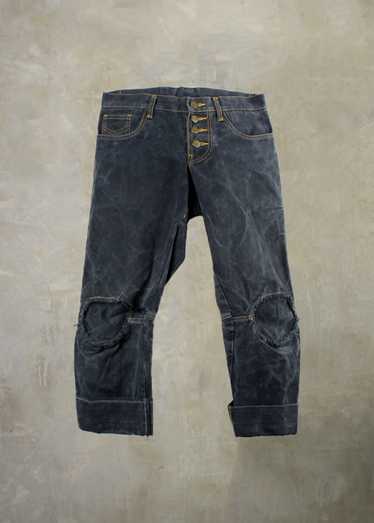 Christopher NEMETH Archive Vintage Dark Denim Black Patch Cropped Jeans  Small