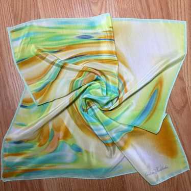 Vintage Christian Fischbacher 100% silk scarf 54x… - image 1