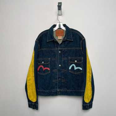 Louis Vuitton® LV X Yk Painted Dots Denim Jacket Indigo. Size 38