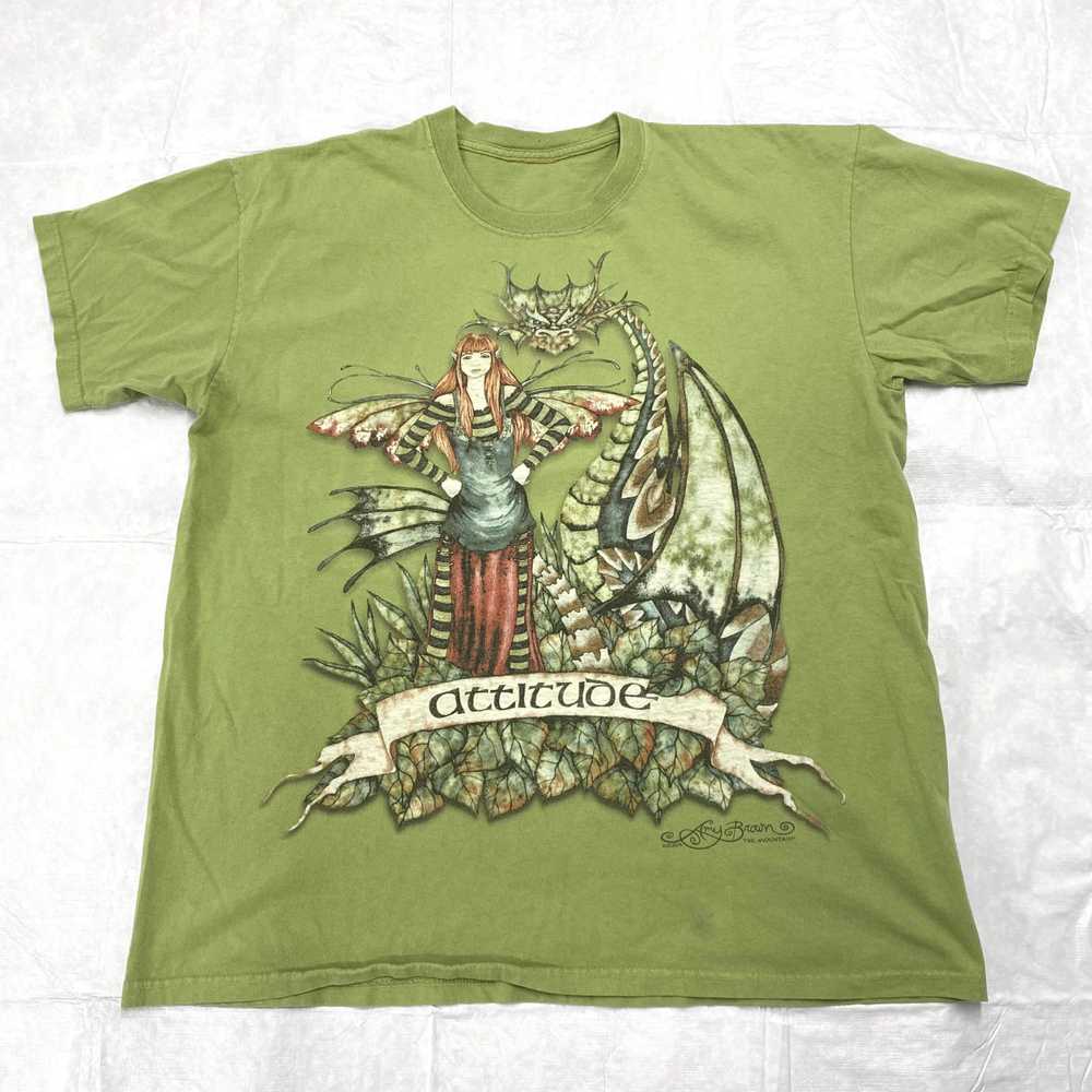 Y2K Amy Brown fairy dragon art t-shirt “attitude “ - image 1