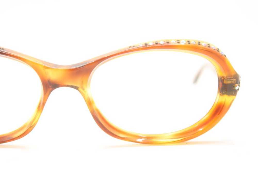 Unused Tortoise Rhinestone Vintage Cat Eye Glasses - image 3