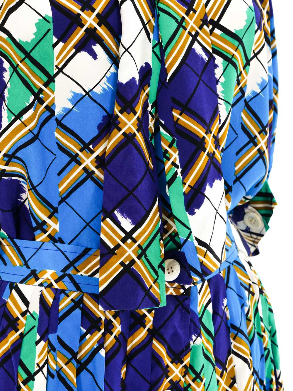 Yves Saint Laurent Abstract Plaid Skirt Ensemble - image 7