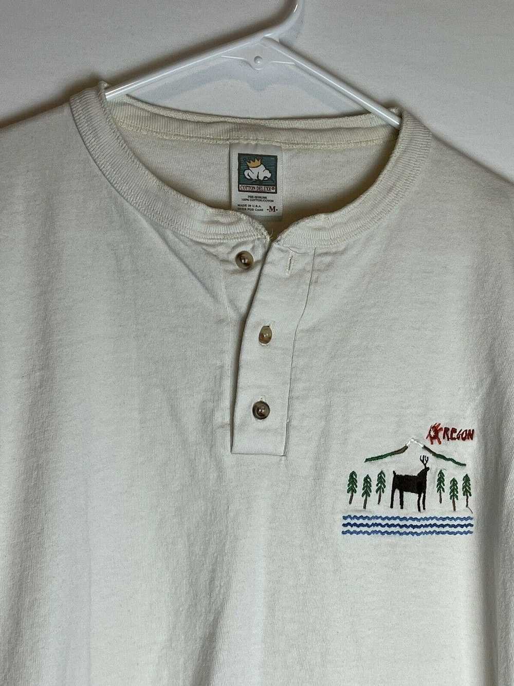 Other Cotton Deluxe Oregon Nature Deer Henley Lon… - image 3