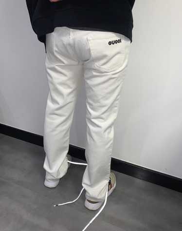 Gucci Gucci pants cream white small logo denim siz